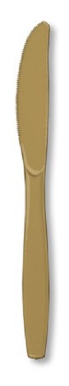Party Central Reusable Solid Party Knives - 7.5" - Glittering Gold - Club Pack of 600